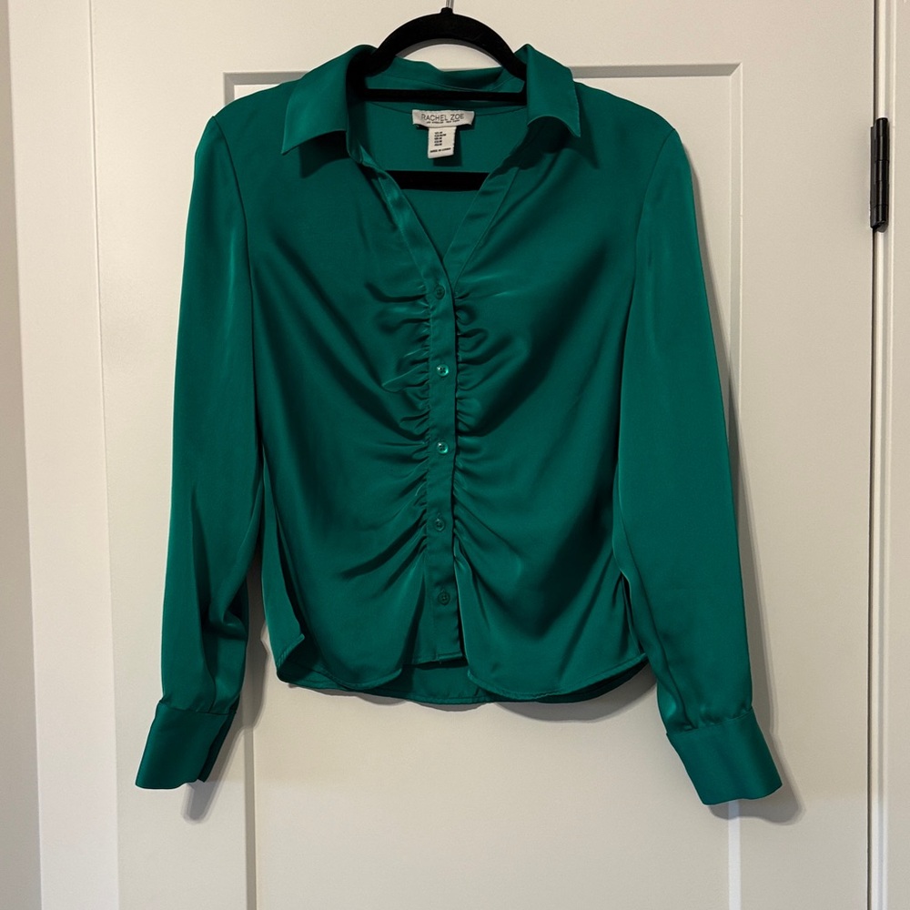 Rachel Zoe Emerald Ruched Blouse